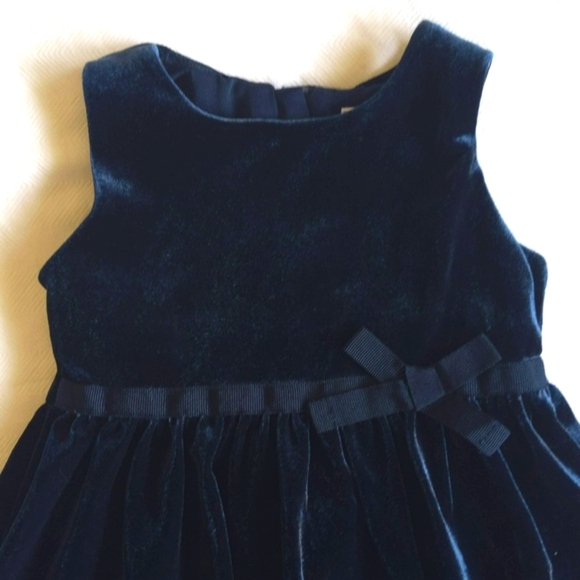 joe fresh navy crushed velvet dress with matching leggings 3-6 months baby girl - Picture 4 of 8